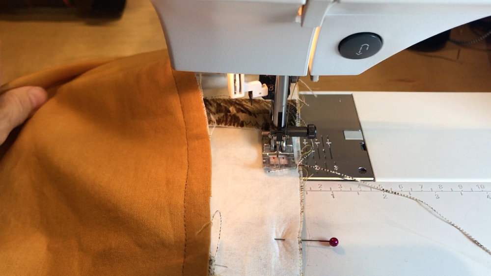 Sewing a seam on a sewing machine